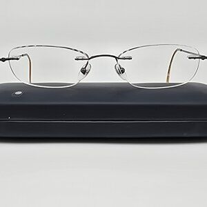 Richard Taylor Treymont Gunmetal Titanium Rimless Eyeglasses Frame w/ Case 50mm